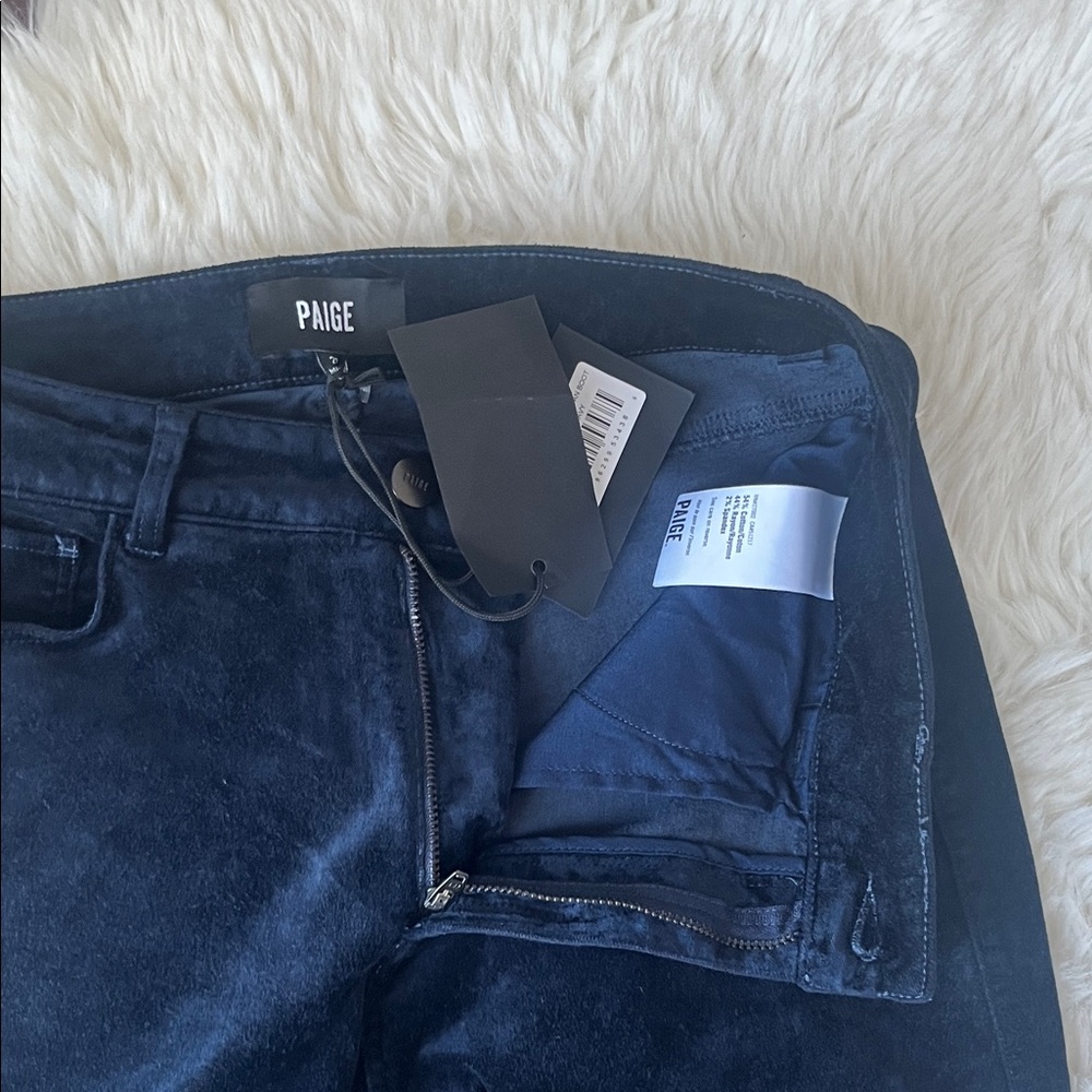 New PAIGE Derp Navy  Flare Women's Pants Jeans - Picture 13 of 15
